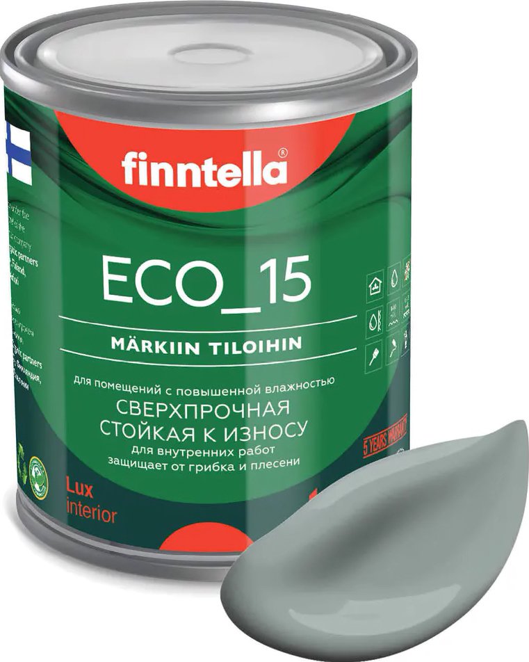 

Краска Finntella Eco 15 Sammal F-10-1-1-FL052 0.9 л (серо-зеленый)