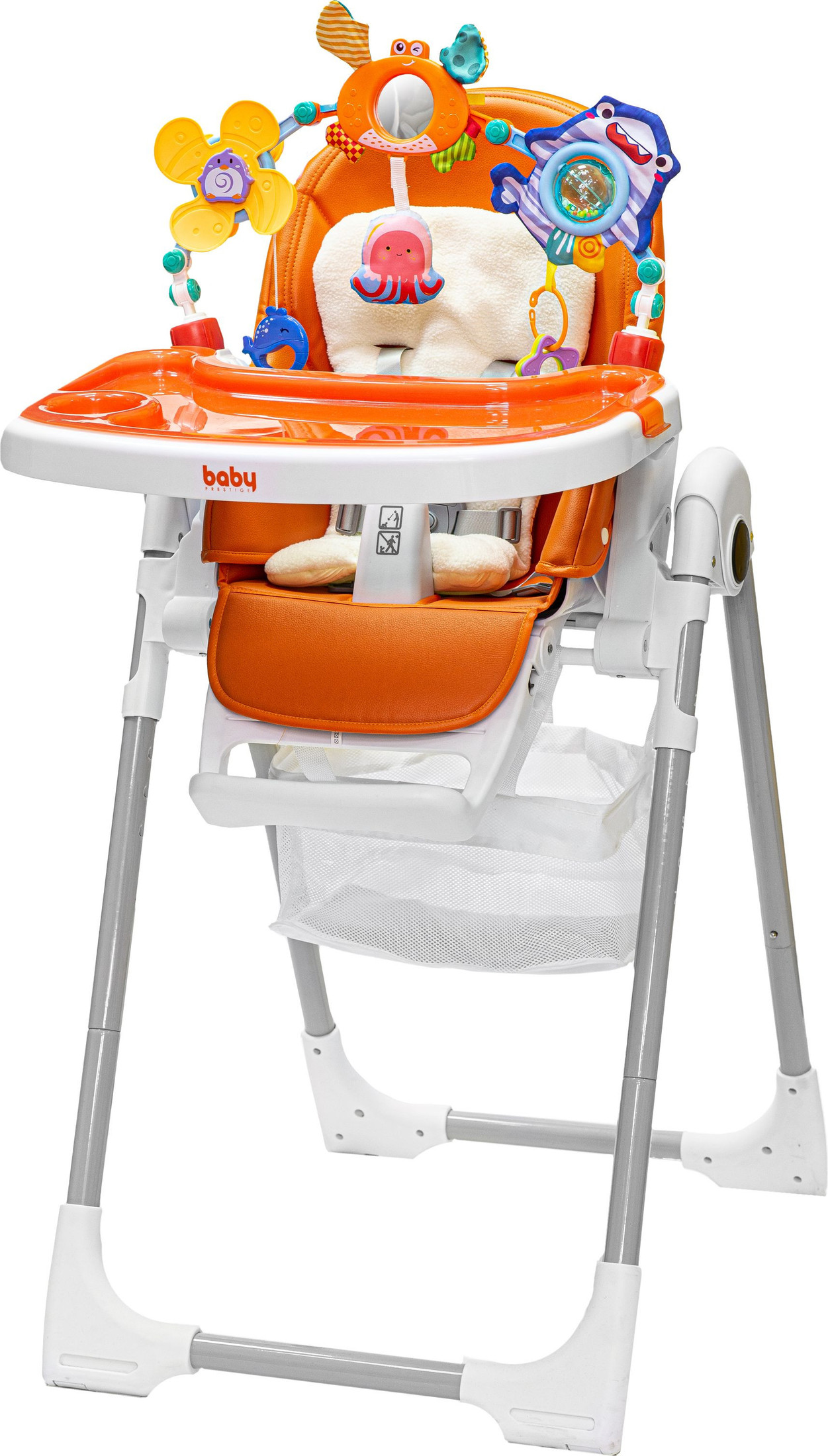 

Высокий стульчик Baby Prestige Junior Lux+ (orange) с развивающей дугой Веселый краб