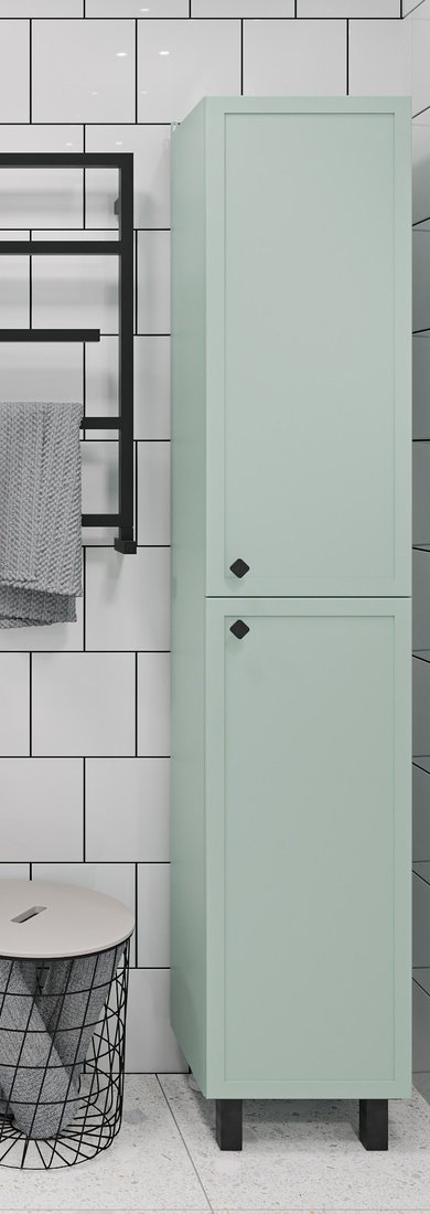 

Runo Шкаф-пенал для ванной Римини правый (напольный, мята)