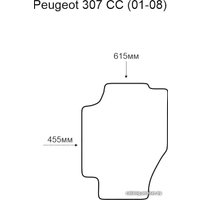 Коврик для салона авто Alicosta Peugeot 307 CC 01-08 (водитель, ЭВА 6-уг, бежевый)