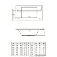 Ванна Bonito Home Valencia 170x75 (с ножками Super)