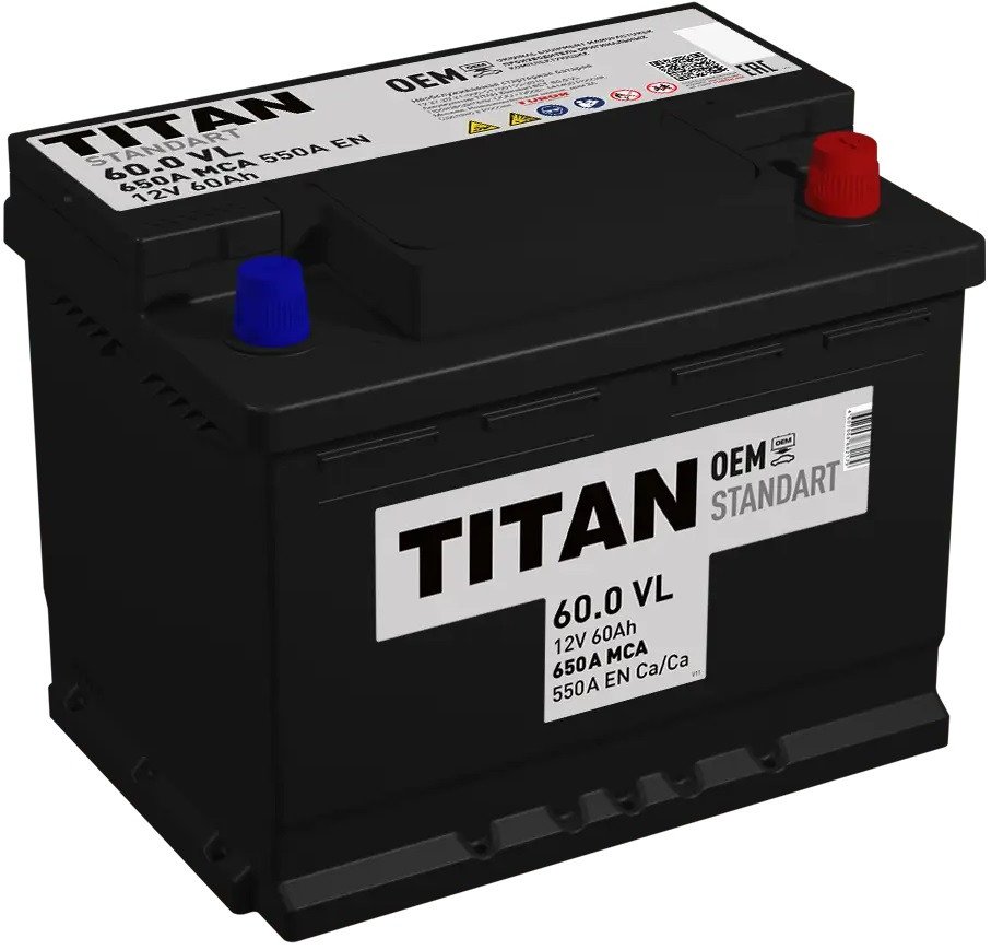 Автомобильный аккумулятор Titan Standart R+ (60 А·ч)