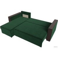 Угловой диван Лига диванов Валенсия Лайт левый (велюр, зеленый)