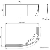 Фронтальный экран под ванну Ravak A Rosa 95 160R CZ58100A00