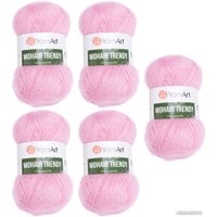 Набор пряжи для вязания Yarnart Mohair Trendy 127 (розовый, 5 шт)