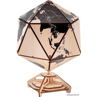 Сборная модель Eco-Wood-Art Глобус-икосаэдр (черный)