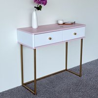 Туалетный столик без зеркала Shtabe Royal 5311 эко (зефир/золото/р.золото)