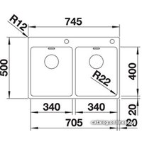 Кухонная мойка Blanco Andano 340/340-IF/A (с клапаном-автоматом)