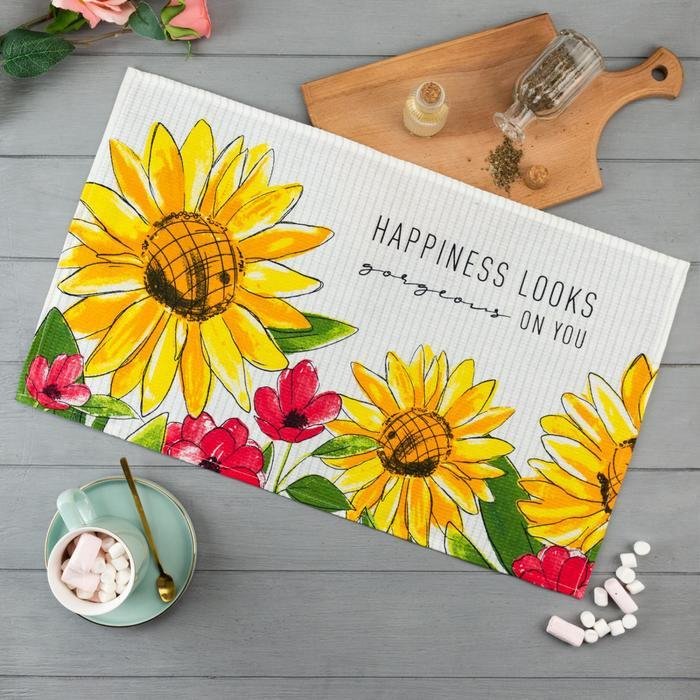 

Полотенце Доляна Happiness looks 5423138 (белый)