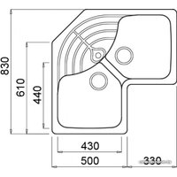 Кухонная мойка Elleci Master Corner Nero 54