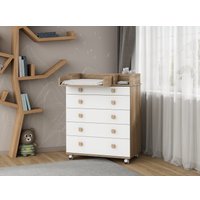 Детский комод Incanto Мишка с органайзером 800/5 PK-0060/01 (белый/дуб)