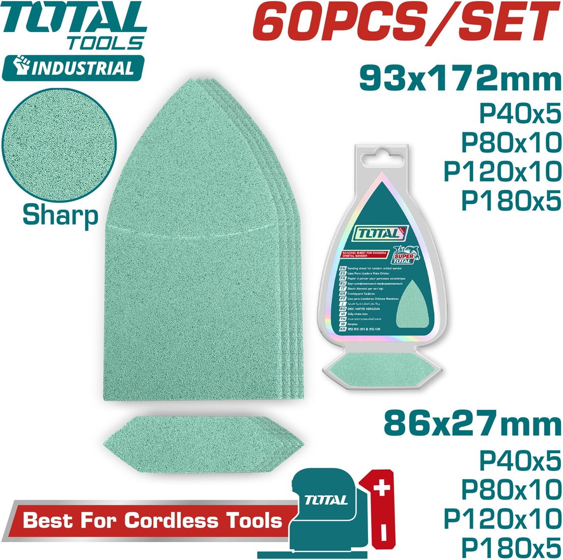 

Набор шлифлистов Total TAC938660 (60 шт)