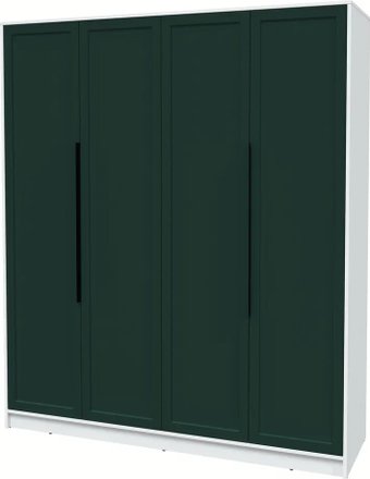 Шкаф распашной Интерлиния Концепт Тренд КТ-Ш4 (белый платинум/изумруд)