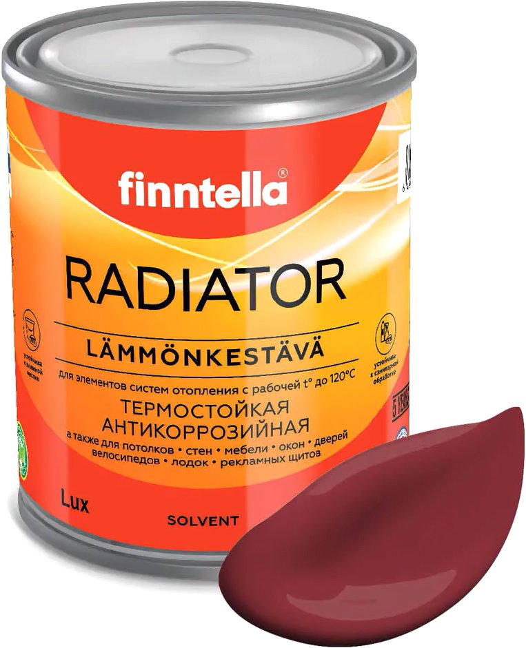 

Краска Finntella Radiator Viininpu F-19-1-1-FL130 0.9 л (финский бордовый)