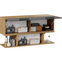 Шкаф распашной Трия Хилтон с полкой 1100 (дуб крафт золотой/графит матовый)