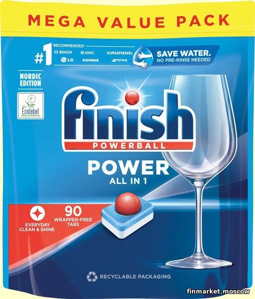 

Таблетки для посудомоечной машины Finish All in 1 Powerball Power (90 шт)