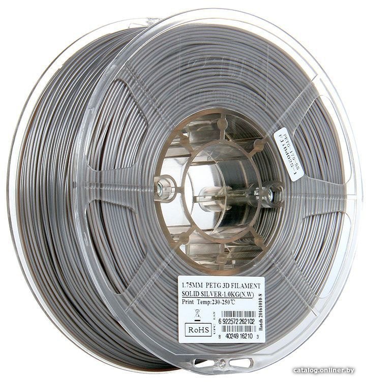 Филамент eSUN PET-G 1.75 мм 1000 г (серебристый непрозрачный)