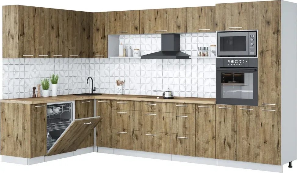 

Готовая кухня Интерлиния Мила Лайт 1.896х3.48 (дуб веллингтон/дуб веллингтон/дуб бунратти)