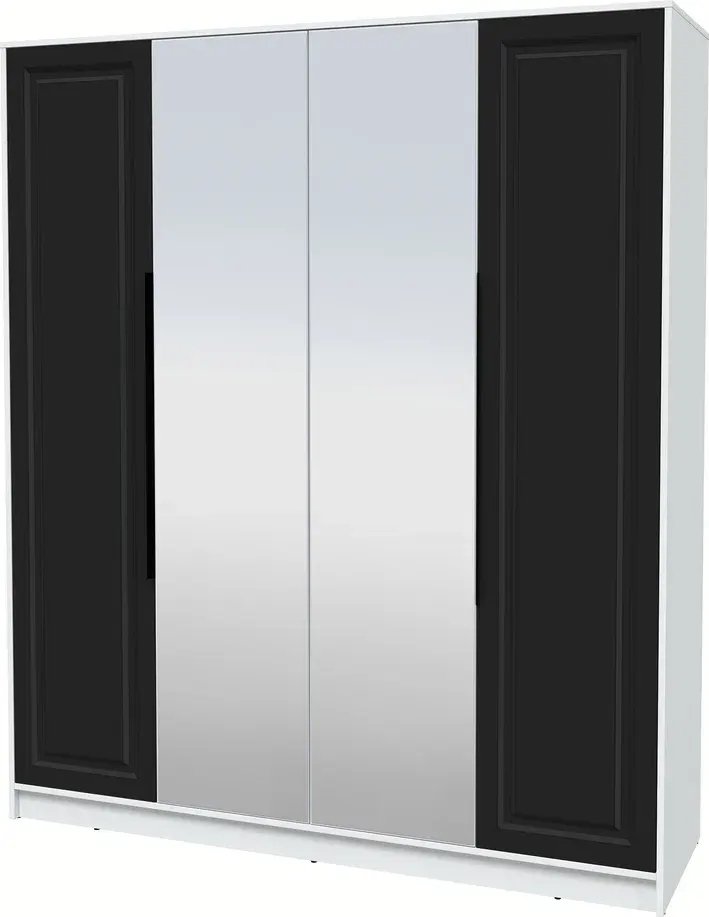 

Шкаф распашной Интерлиния Концепт КТ-Ш4з Деко (белый платинум/черный)