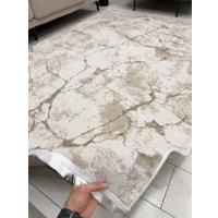 Ковер для жилой комнаты Radjab Carpet Лайла Прямоугольник UK98A (0.8x1.5, Light Beige)