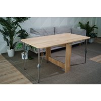 Стол-книга Stoloff Мечта 1600x850 (дуб сонома, опоры складные, углы закругленные с роликами и ручками)