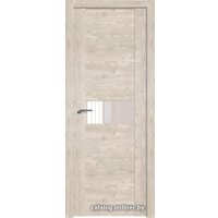 Межкомнатная дверь ProfilDoors 2.05XN L 40x200 (каштан светлый, стекло lacobel перламутровый лак)