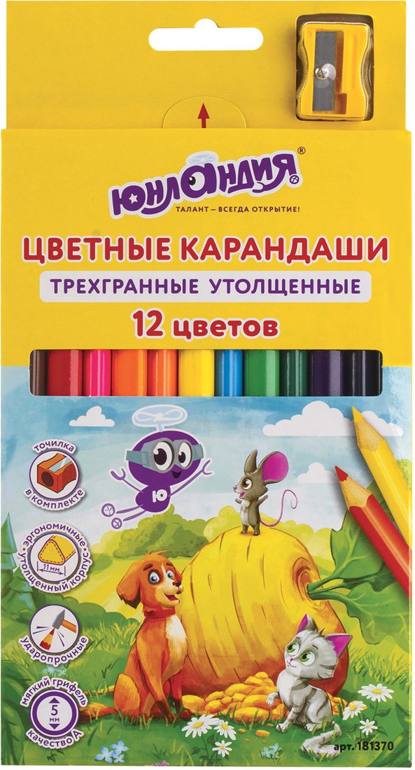

Набор цветных карандашей Юнландия Сказочный мир 181370 (12цв)