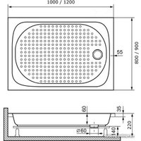 Душевой поддон RGW LUX/TN 90x100