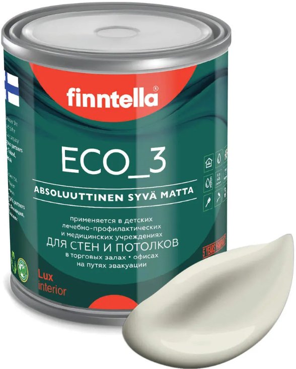 

Краска Finntella Eco 3 Wash and Clean Albiino F-08-1-1-LG219 0.9 л (серо-желтый)