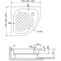 Душевой поддон RGW BP/CL-S 90x90
