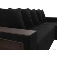 Угловой диван Лига диванов Дубай лайт правый 114170 (микровельвет черный)