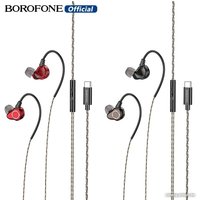 Наушники Borofone BM88 USB Type-C (черный/красный)