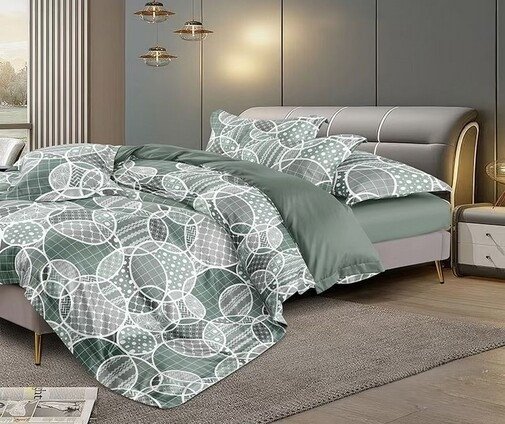 

Постельное белье Реноме 2сп Оливковая коллекция. Простыня на резинке УУ 2461 (поплин)