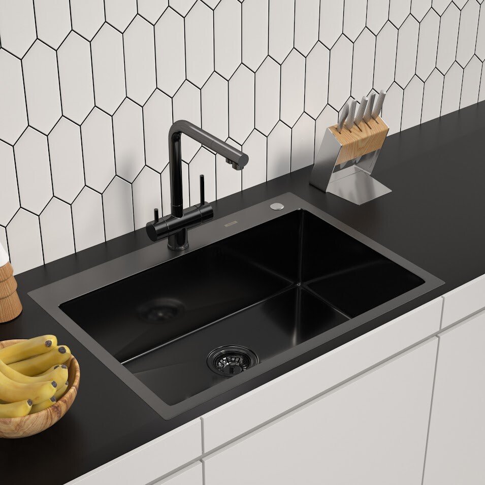 

Кухонная мойка ARFEKA ECO AR 700*500 BLACK PVD NANO