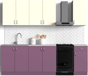 Готовая кухня S-Company Клео Колор 2.0 (виола/ваниль)