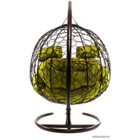 Подвесное кресло M-Group Для двоих 11450211 (коричневый ротанг/желтая подушка)