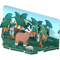 Магнитный конструктор Halftoys Animal Олень с диорамой HA010