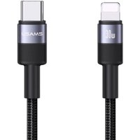 Кабель Usams SJ729 USB Type-C - Lightning (1.2 м, черный)