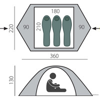 Треккинговая палатка BTrace Cloud 3 2018 Dur