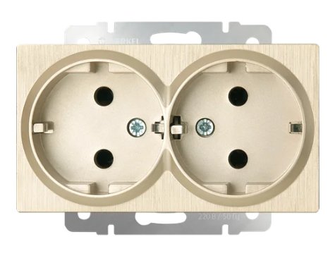 

Розетка Werkel WL10-SKG-02-IP20 (Шампань рифленая)