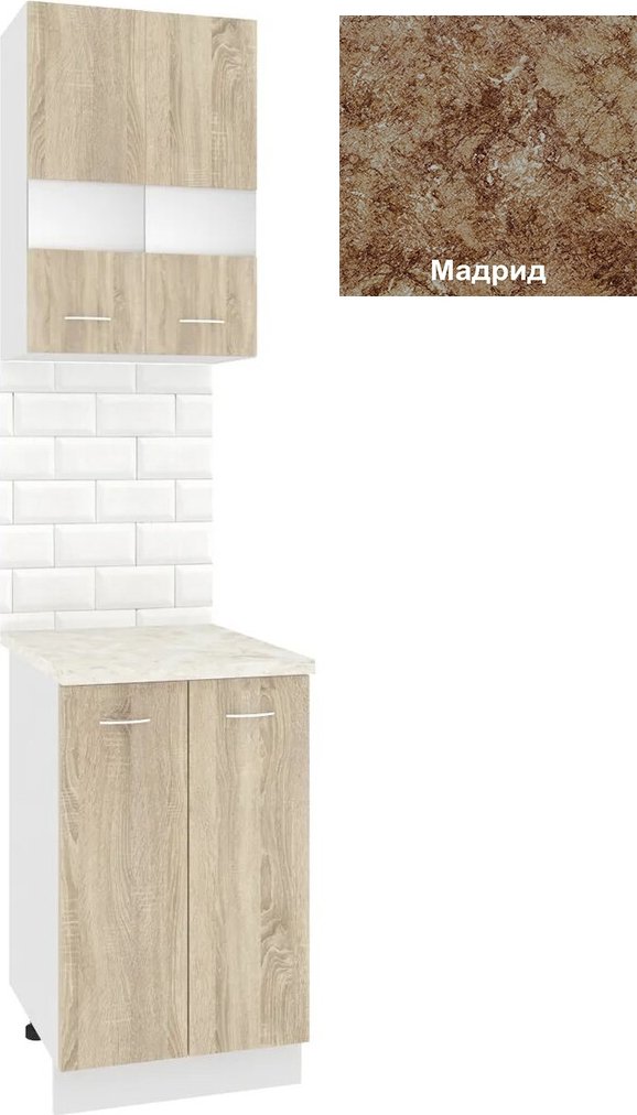 

Готовая кухня Кортекс-мебель Корнелия Экстра 50р2д (дуб сонома/мадрид)