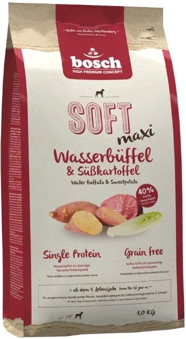 

Полувлажный Bosch Soft Maxi Water Buffalo & Sweetpotato (Буйвол с Бататом) 1 кг