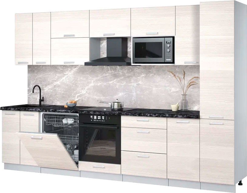 

Готовая кухня Интерлиния Мила Лайт 3.2-ПМ2 (вудлайн кремовый/вудлайн кремовый/кастилло темный)