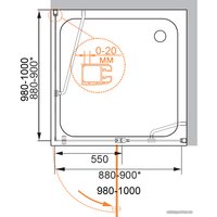 Душевой уголок Cezares ELENA-W-A-12-100-P-Cr-L