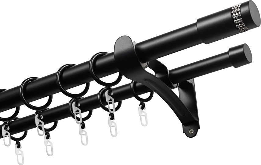 

Карниз для штор Sundays Home Волна Имидж 25мм+19мм двухрядный (черный матовый, 3.6м)