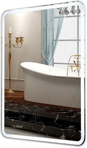 Пекам Зеркало Marta 1 80x110 marta1-80x110dcl (с подсветкой, с сенсором, часами)