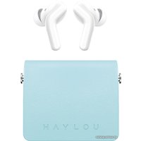 Наушники Haylou T87 Lady Bag (белый/бирюзовый, с цепочкой)