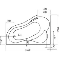 Ванна Santek Ибица 150x100 L (1WH112034)