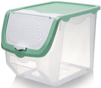 Контейнер Эльфпласт EP506 (12л, прозрачный-фисташковый)