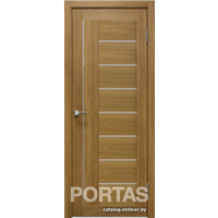 Межкомнатная дверь Portas S29 80x200 (орех карамель, стекло мателюкс матовое)